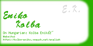 eniko kolba business card